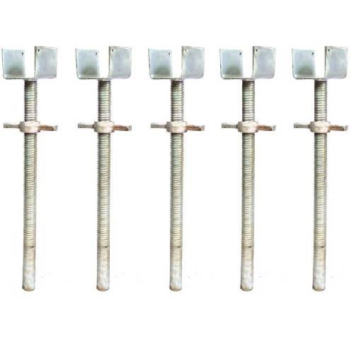  Heavy duty Base Jacks used for scaffolding support, leveling and formwork applications in construction projects.