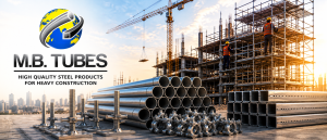Construction workers following safety standards with scaffolding inspection and protective gear at building site