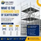Standard size MS scaffolding system with width, length, and height dimensions for safe construction, manufactured by M.B. Tubes.