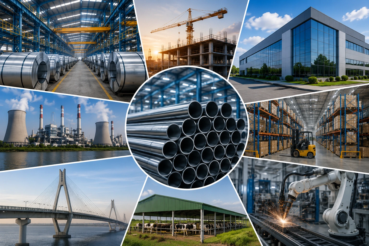 Industrial steel products serving construction, infrastructure, manufacturing, warehousing, agriculture, and engineering industries.