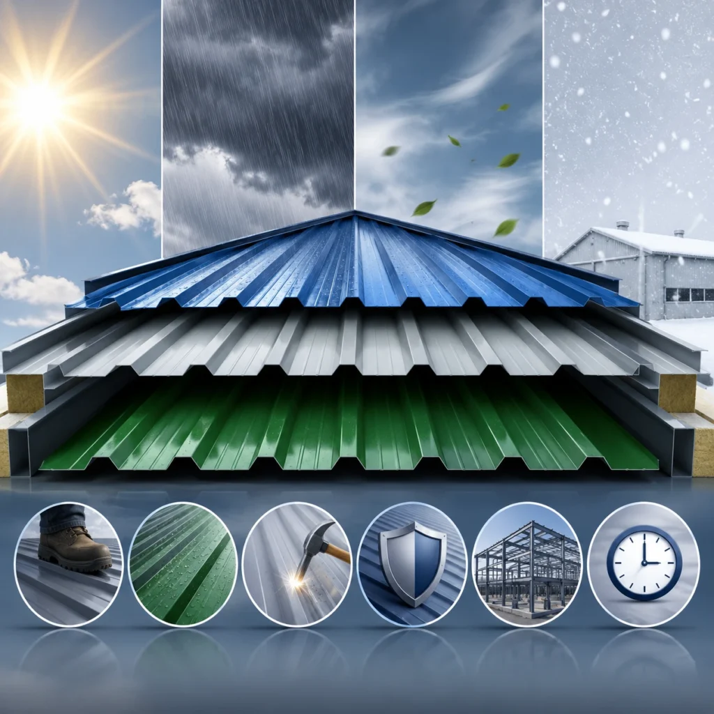 Cross-sectional view of premium Colour Coated Profile Sheets demonstrating durability, weather resistance, and structural strength for industrial roofing applications.