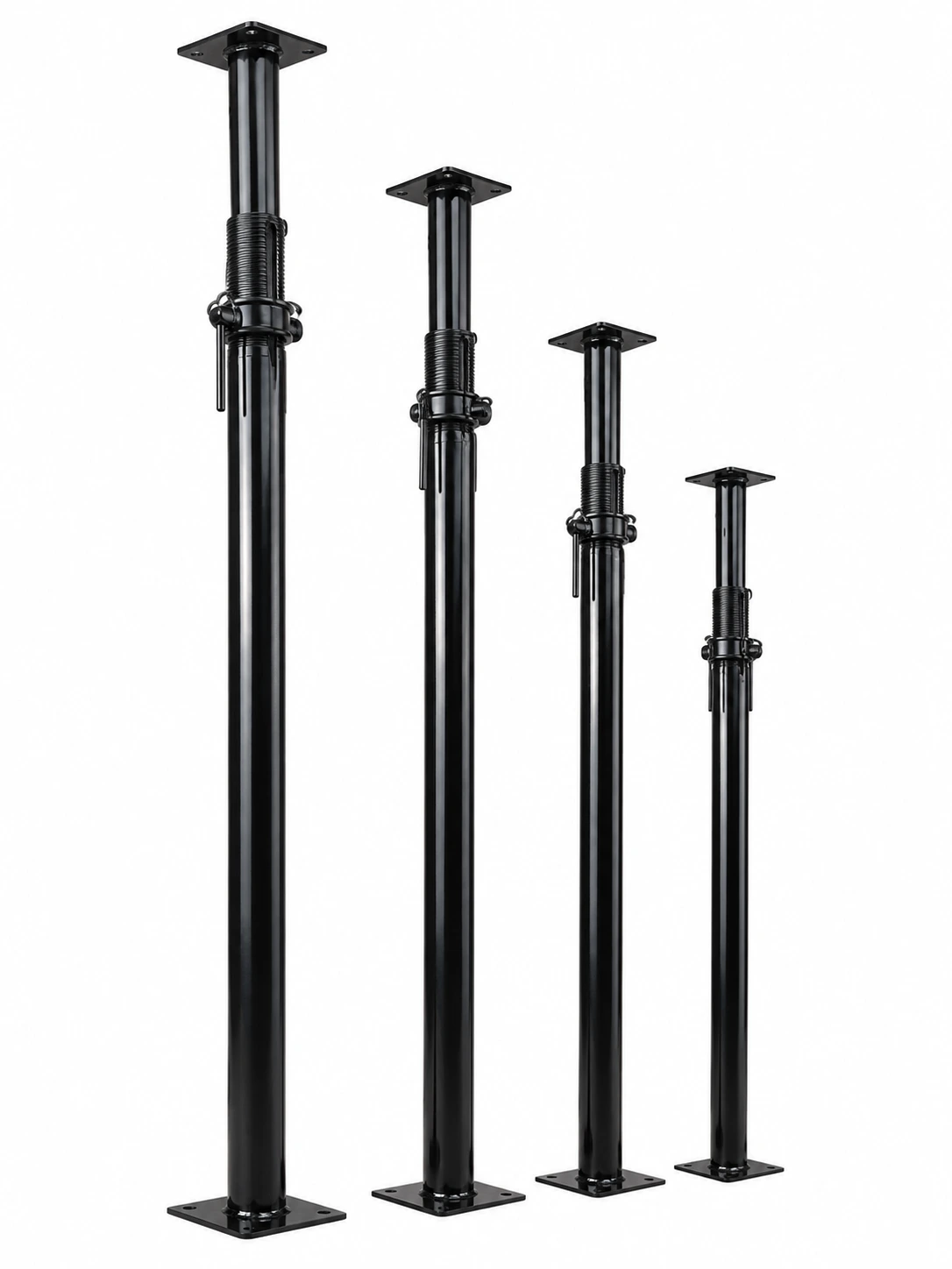 Heavy Duty Adjustable Steel Props manufactured from premium mild steel with adjustable height for slab support, beam support, and formwork applications.