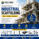 Industrial scaffolding system with Cuplock Scaffolding, H Frame Scaffolding, Base Jack, Prop Jack, and construction site by a Scaffolding Manufacturer in Madhya Pradesh.