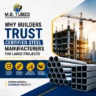Certified steel manufacturer providing high-quality Steel Pipes & Tubes for large construction projects