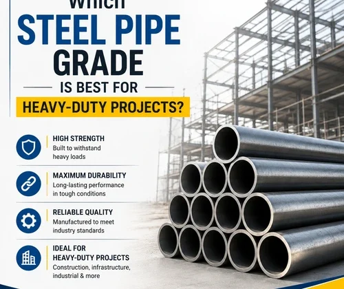 Stacked heavy-duty Steel Pipes & Tubes at an industrial construction site, highlighting strength, durability, and reliable quality.
