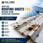 Damaged roofing sheets showing rust and corrosion caused by moisture exposure, poor coating quality, incorrect installation, and harsh weather conditions.