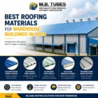 Best roofing materials for warehouse buildings in India including colour coated profile sheets, galvanized steel sheets, insulated panels, and standing seam roofing solutions.