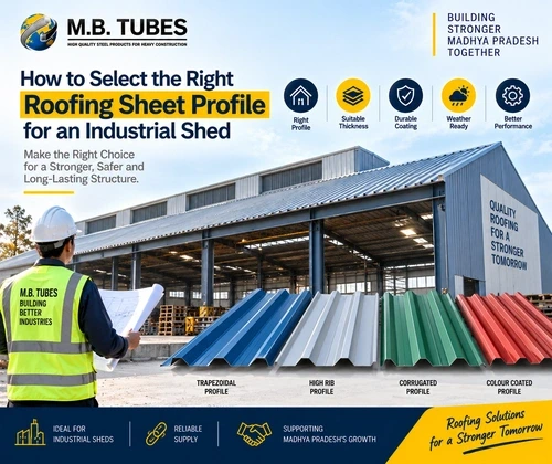 Different industrial roofing sheet profiles from an Industrial Roofing Sheet Supplier in Madhya Pradesh for industrial sheds