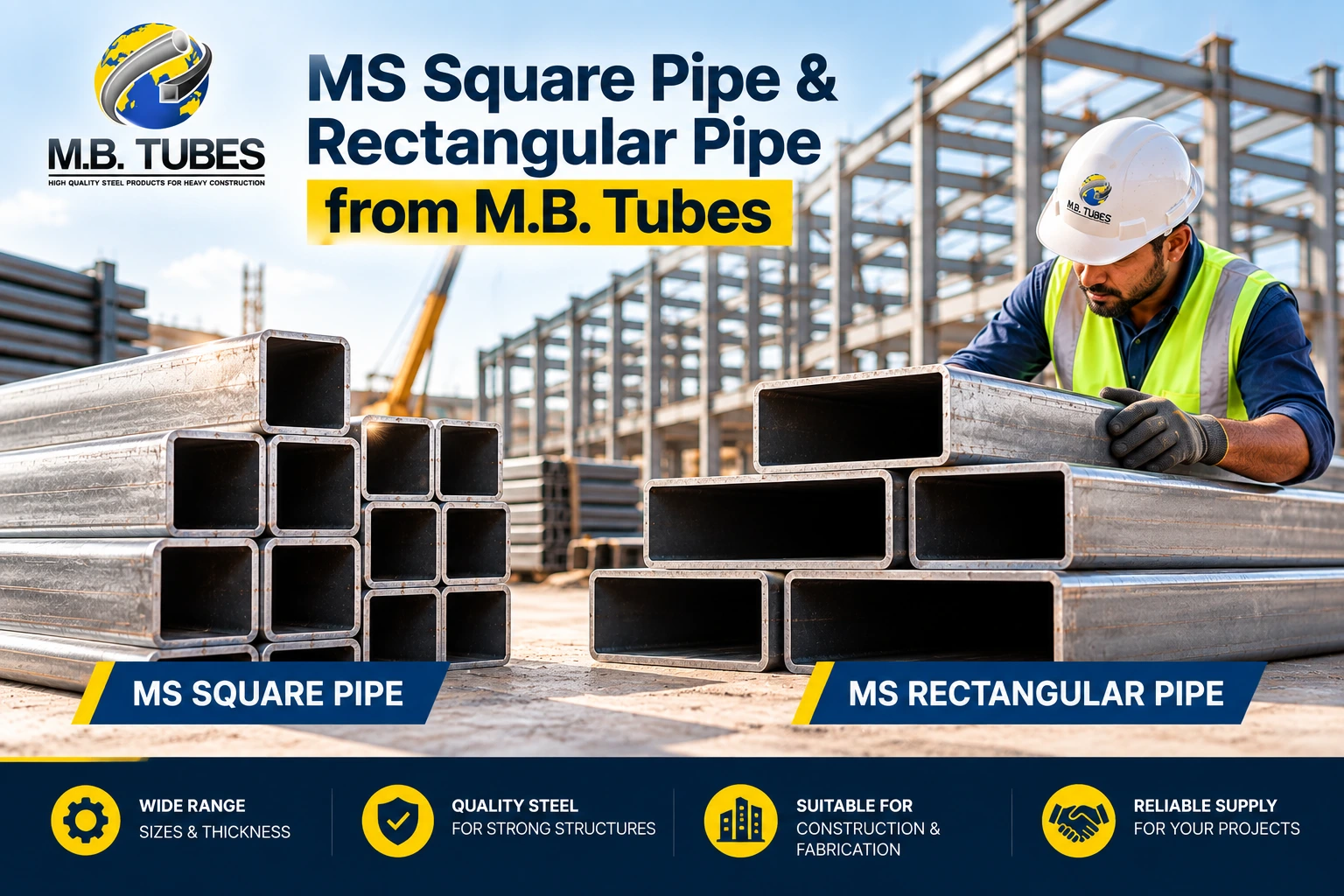 MS Square Pipe and Rectangular Pipe from M.B. Tubes