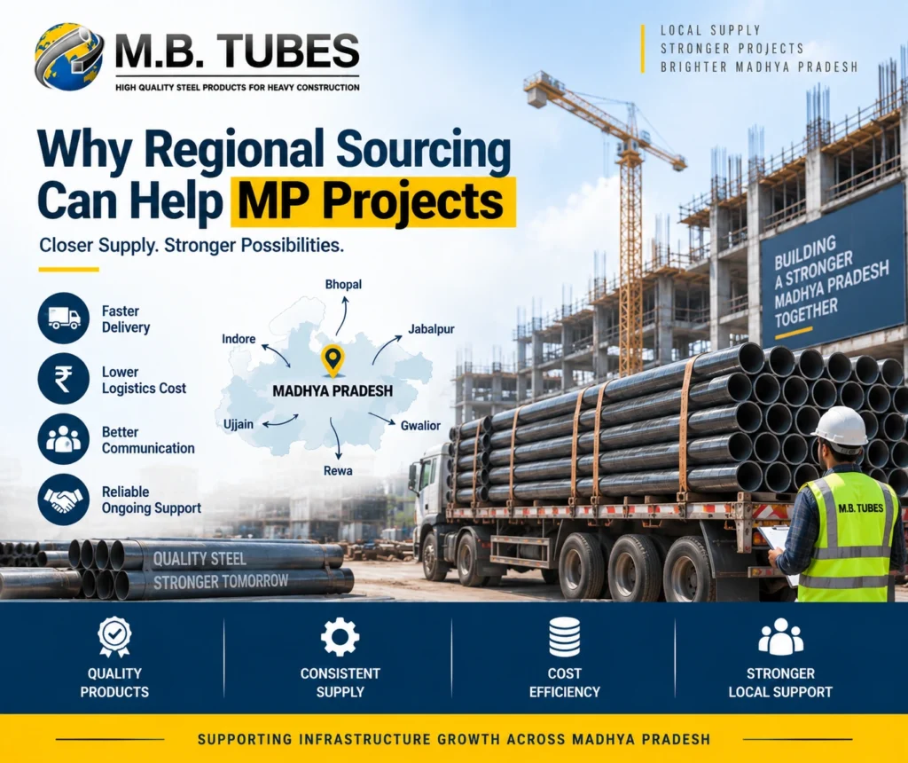Regional Heavy Duty MS Pipe Manufacturer in Madhya Pradesh supplying MS pipes for construction projects across MP