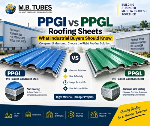 PPGI and PPGL industrial roofing sheets from a Factory Roofing Sheet Supplier in Madhya Pradesh