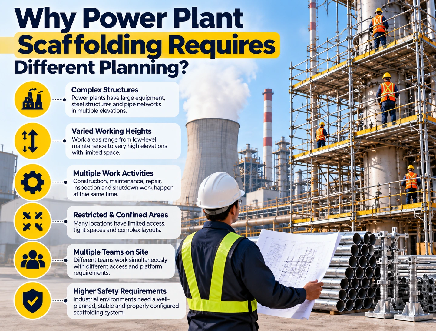 Power Plant Scaffolding planning for complex industrial work areas