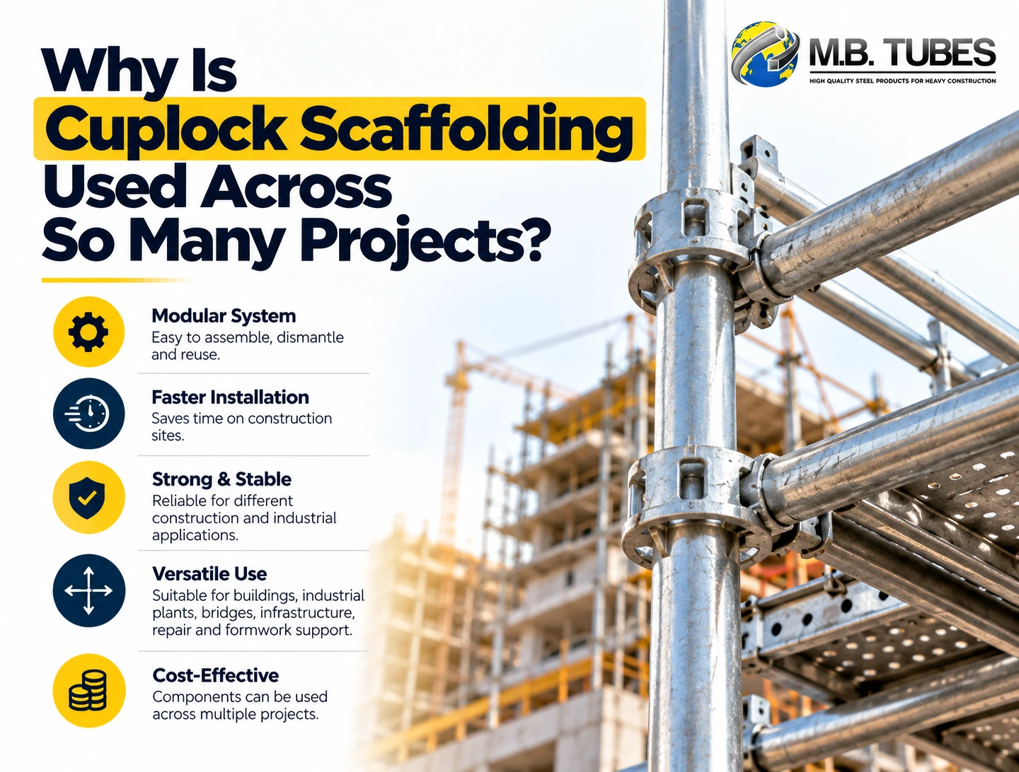 Benefits of Cuplock Scaffolding for construction and industrial projects