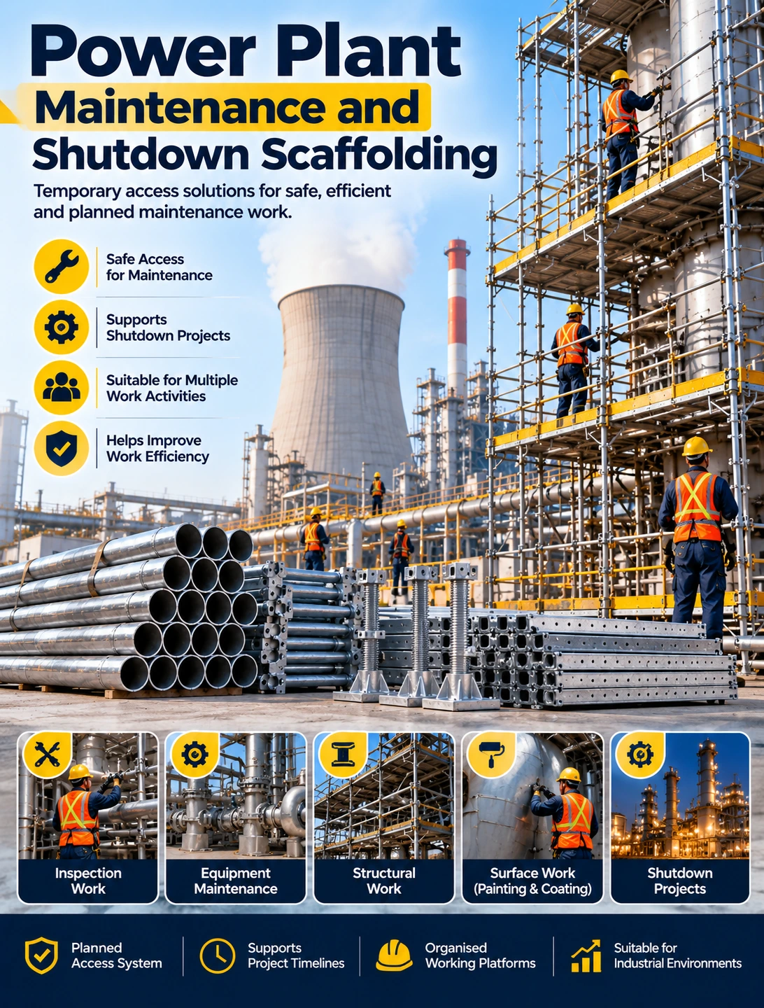 Power Plant Maintenance and Shutdown Scaffolding for industrial projects