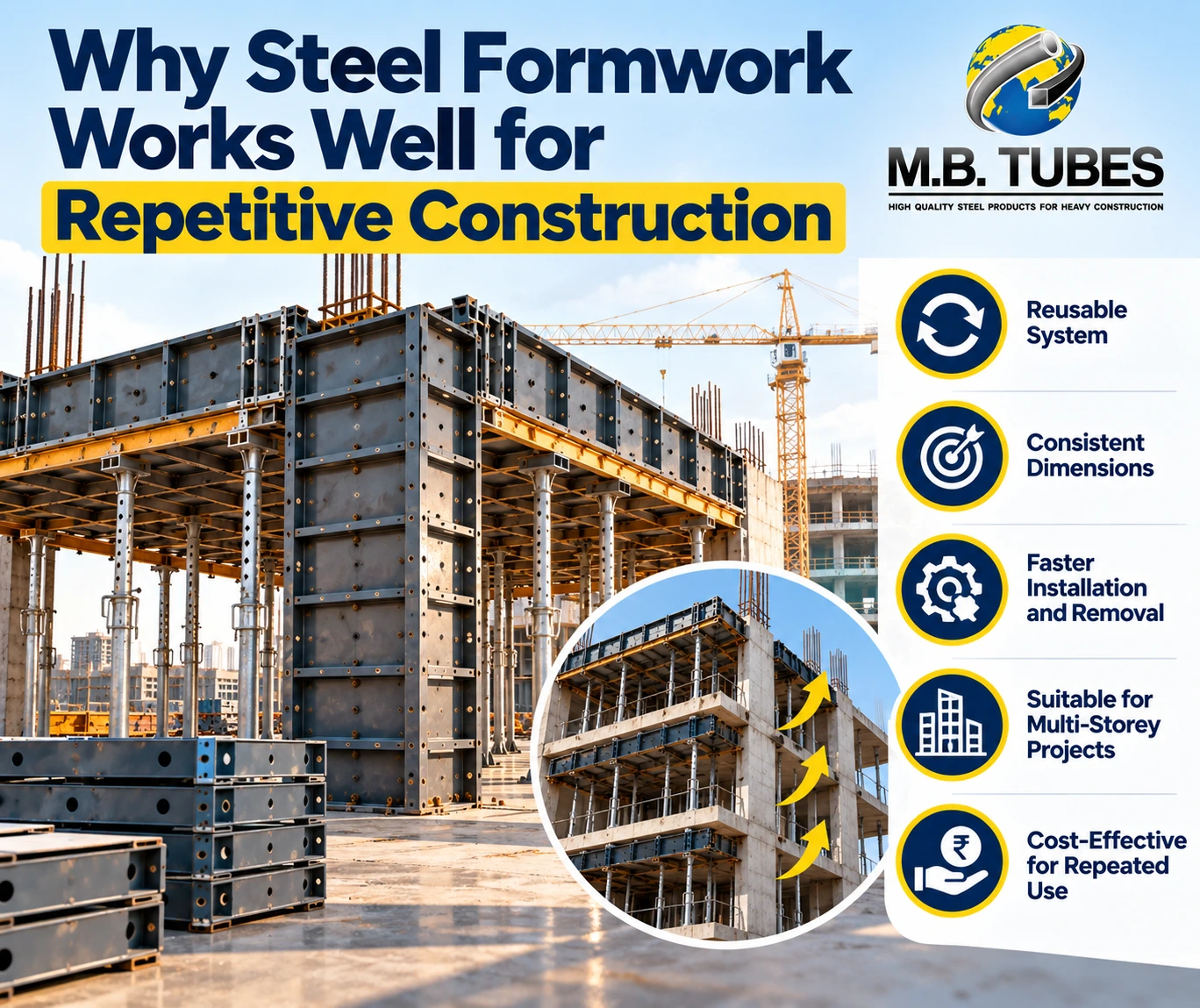 Steel Formwork benefits for repetitive construction projects