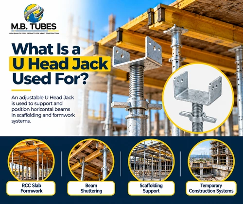 U Head Jack used for scaffolding and formwork beam support